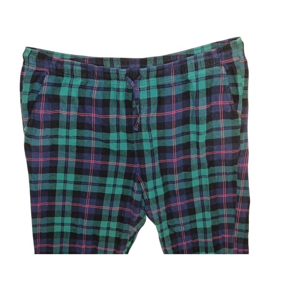 Green & Navy Plaid Cotton Lounge Pants With Drawstring & Pockets Sz XXXL Mens - Picture 6 of 9